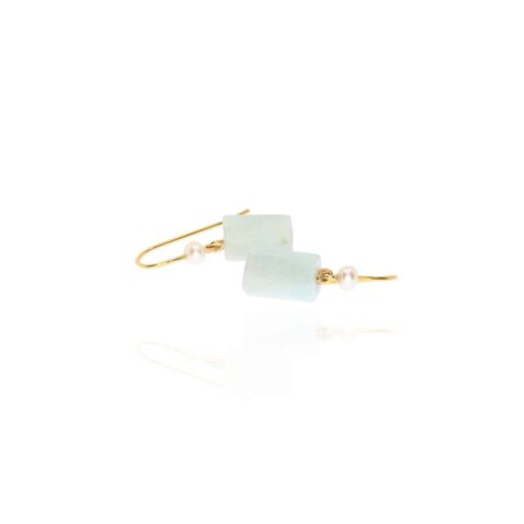 Aquamarine And Pearl Gold Drop Earrings Heidi Kjeldsen Jewellery ER5012 white1