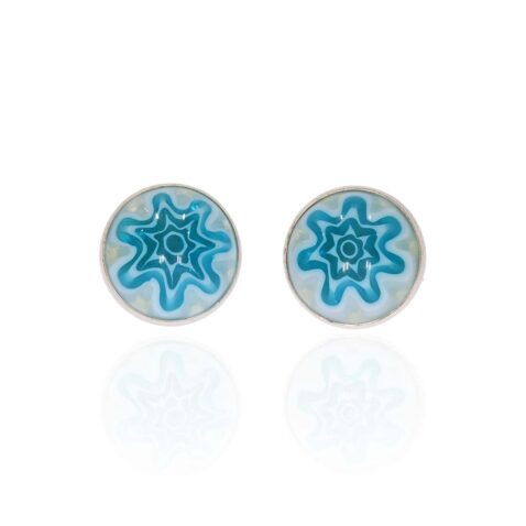 Blue Flower Murano Glass Heidi Kjeldsen jewellery ER5017 white