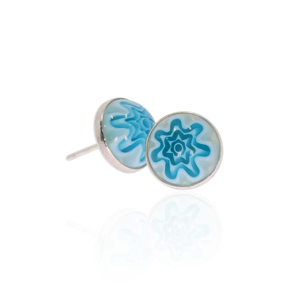 Blue Flower Murano Glass Heidi Kjeldsen jewellery ER5017 white1