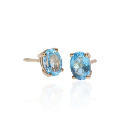 Blue Topaz Oval Earrings Heidi Kjeldsen jewellery ER5023 white
