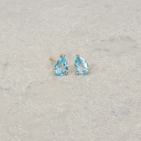 Blue Topaz Pear Gold Earrings Heidi Kjeldsen Jewellery ER5022 still