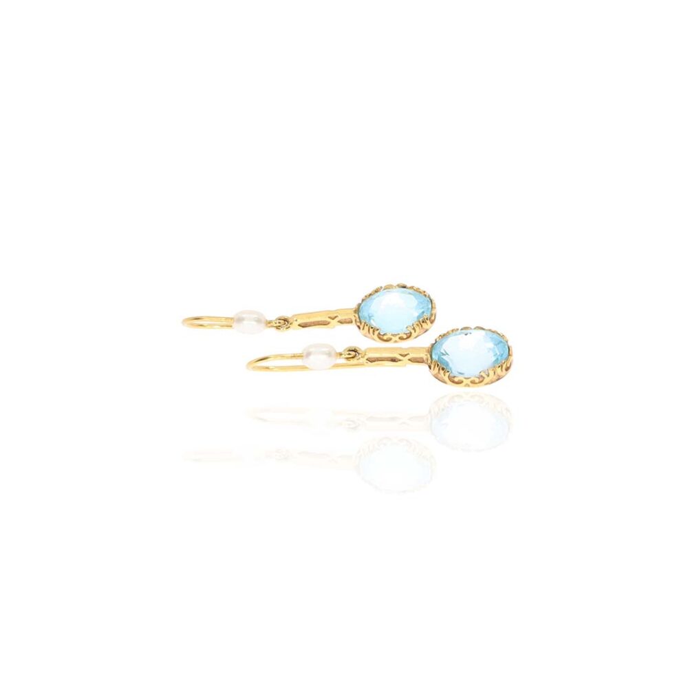 Blue Topaz and Pearl Drop Earrings Heidi Kjeldsen Jewellery ER5013 white1