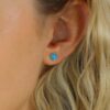 Casper Tourquoise Silver Earstuds Heidi Kjeldsen Jewellery ER5018 Model (1)