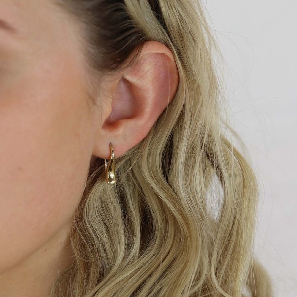 Eliza 9ct Yellow Gold Tear Drop Earrings Heidi Kjeldsen Jewellery ER4994 Model