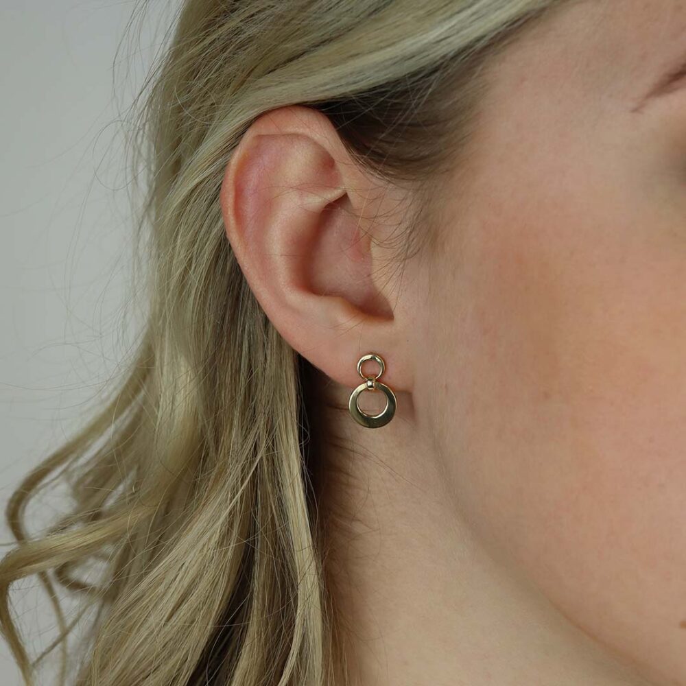 Eliza Circle Drop Gold Earrings Heidi Kjeldsen Jewellery ER4929 model 1