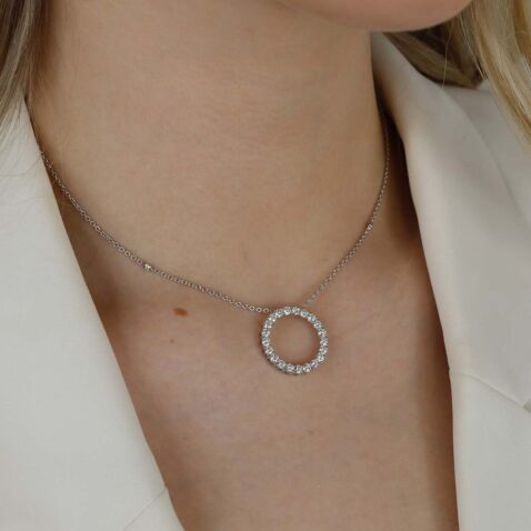 Hanne Brilliant Cut Diamond Circle Pendant Heidi Kjeldsen Jewellery P1625 Model