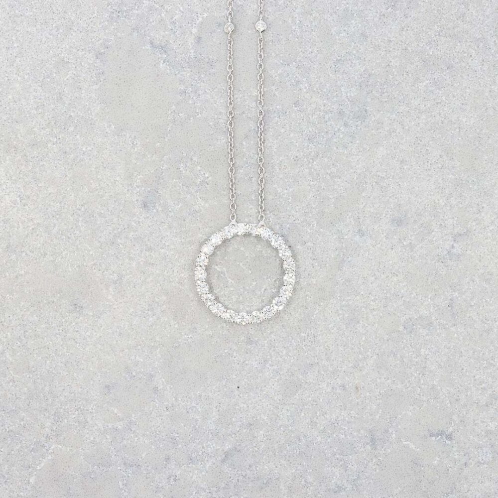 Hanne Diamond Circle Pendant Heidi Kjeldsen Jewellery P1625 white