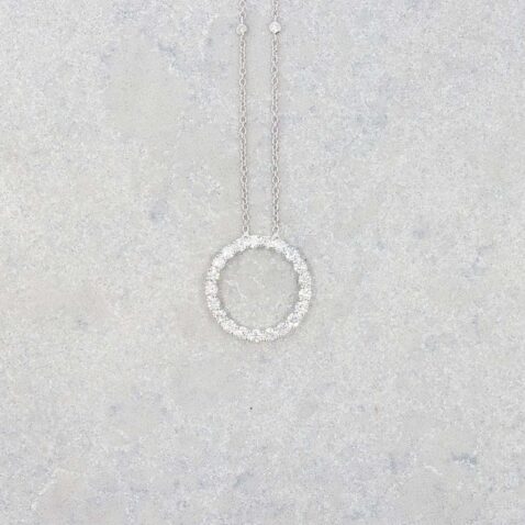 Hanne Diamond Circle Pendant Heidi Kjeldsen Jewellery P1625 white