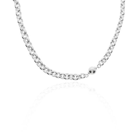 Helle Belcher Ball Silver Necklace Heidi Kjeldsen Jewellery NL1345A white