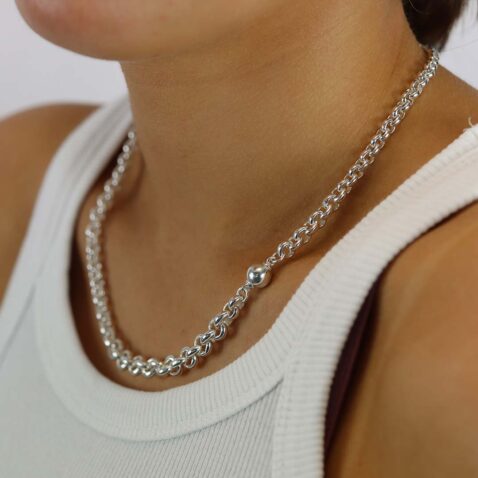 Helle Belcher Silver necklace Heidi Kjeldsen Jewellery NL1345 model1
