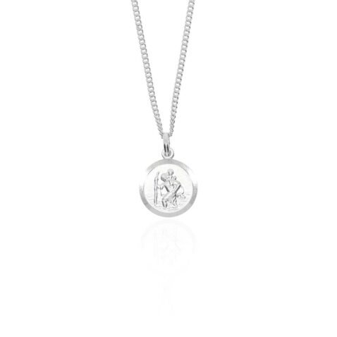 Helle Silver St Christopher pendant Heidi Kjeldsen Jewellery P1646 white