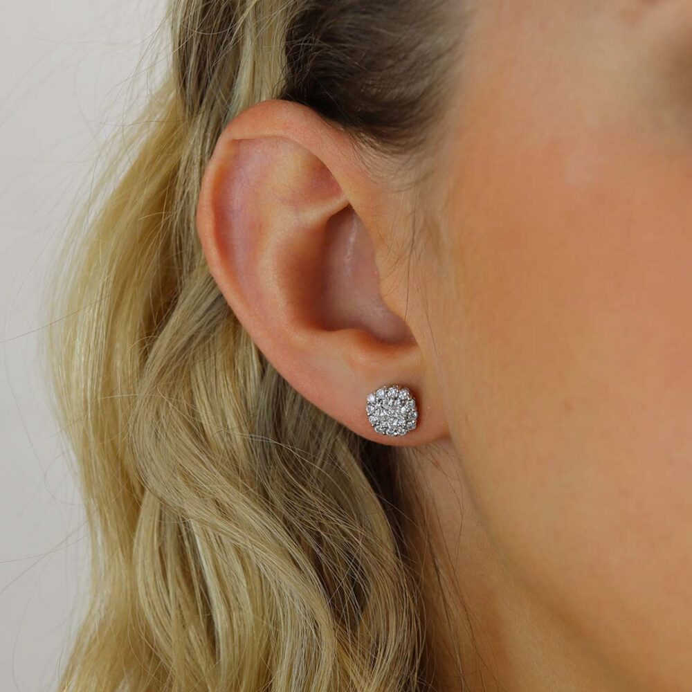 Karina Laboratory Grown Diamond Cluster Earrings Heidi Kjeldsen Jewellery ER4937 model
