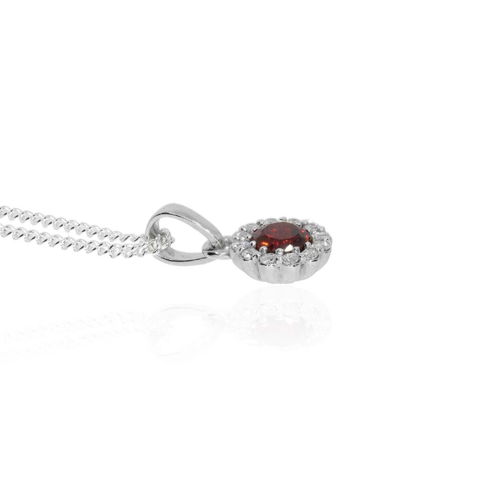 Lisbet Garnet Cluster Silver Pendant Heidi Kjeldsen Jewellers P1650 white