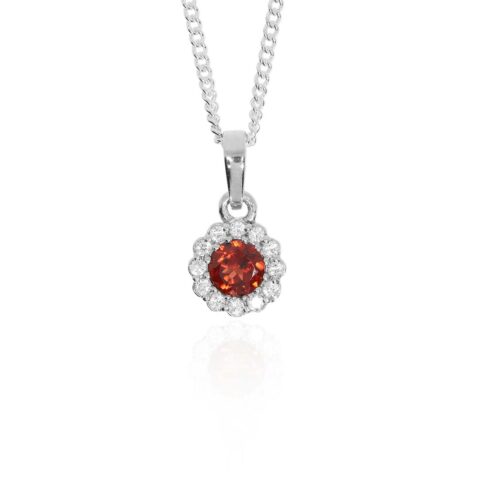 Lisbet Garnet Cluster Silver Pendant Heidi Kjeldsen Jewellers P1650 white1