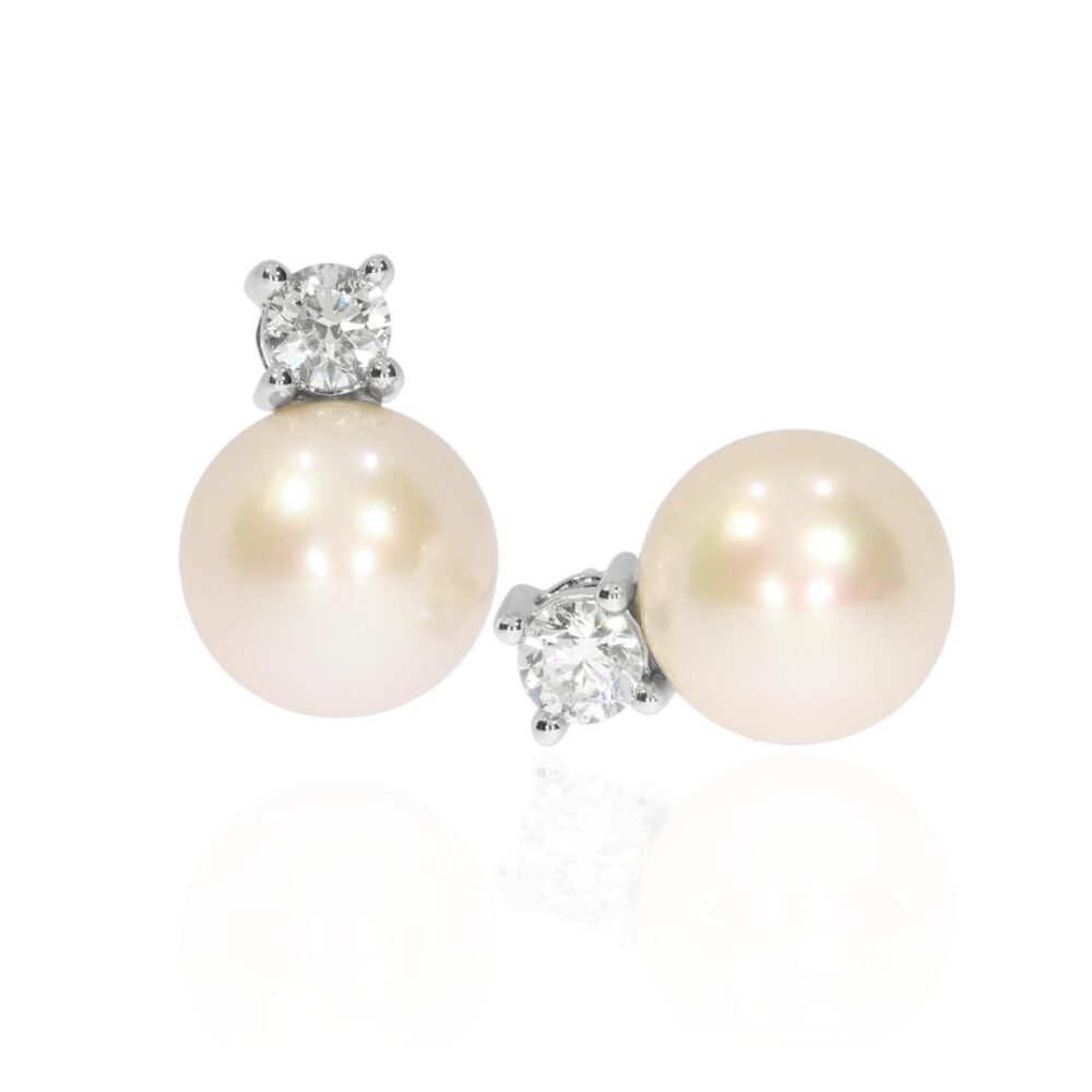 Margit Cultured Pearl and Diamond Earrings Heidi Kjeldsen Jewellery ER4777 stack