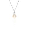 Margit Cultured Pearl and Diamond pendant Heidi Kjeldsen Jewellery P1530 hanging