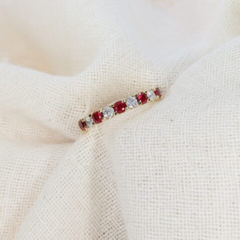 Mathilde Deep Red Ruby Amd Diamond Eternity Ring Heidi Kjeldsen Jewellery R1281