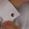 Mathilde Heidi Kjeldsen Jewellery Sterling Silver Diamond and Enamelled Cufflinks CL0230 model2