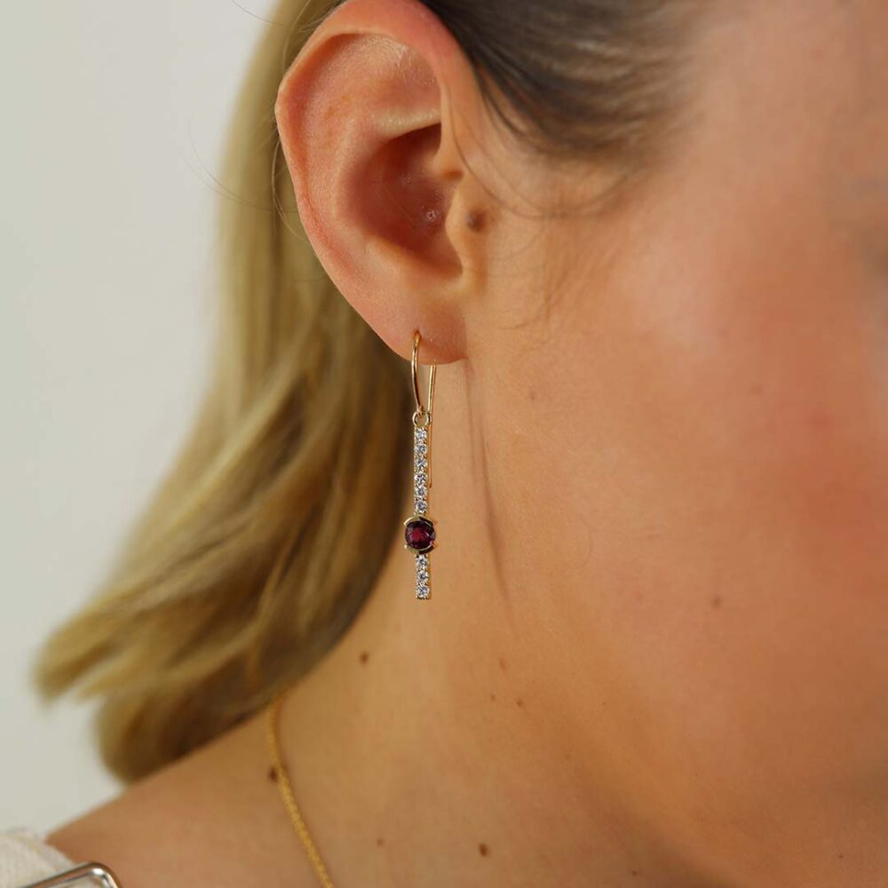 Mathilde Ruby Diamond Earrings Heidi Kjeldsen Jewellers ER4906 Model