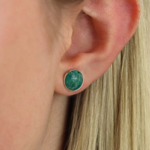 Naja Amazonite Silver Earrings Heidi Kjeldsne Jewellers ER5014