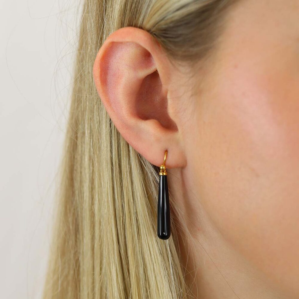 Naja Black Onyx Drop Earrings Heidi Kjeldsen Jewellers ER5011