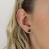 Naja Chrome Diopside Gold Earrings Heidi Kjeldsen Jewellery ER4943 model