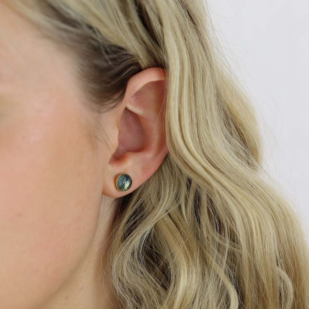 Naja Moss Agate Earrings Heidi Kjeldsen Jewellery ER2060 Model