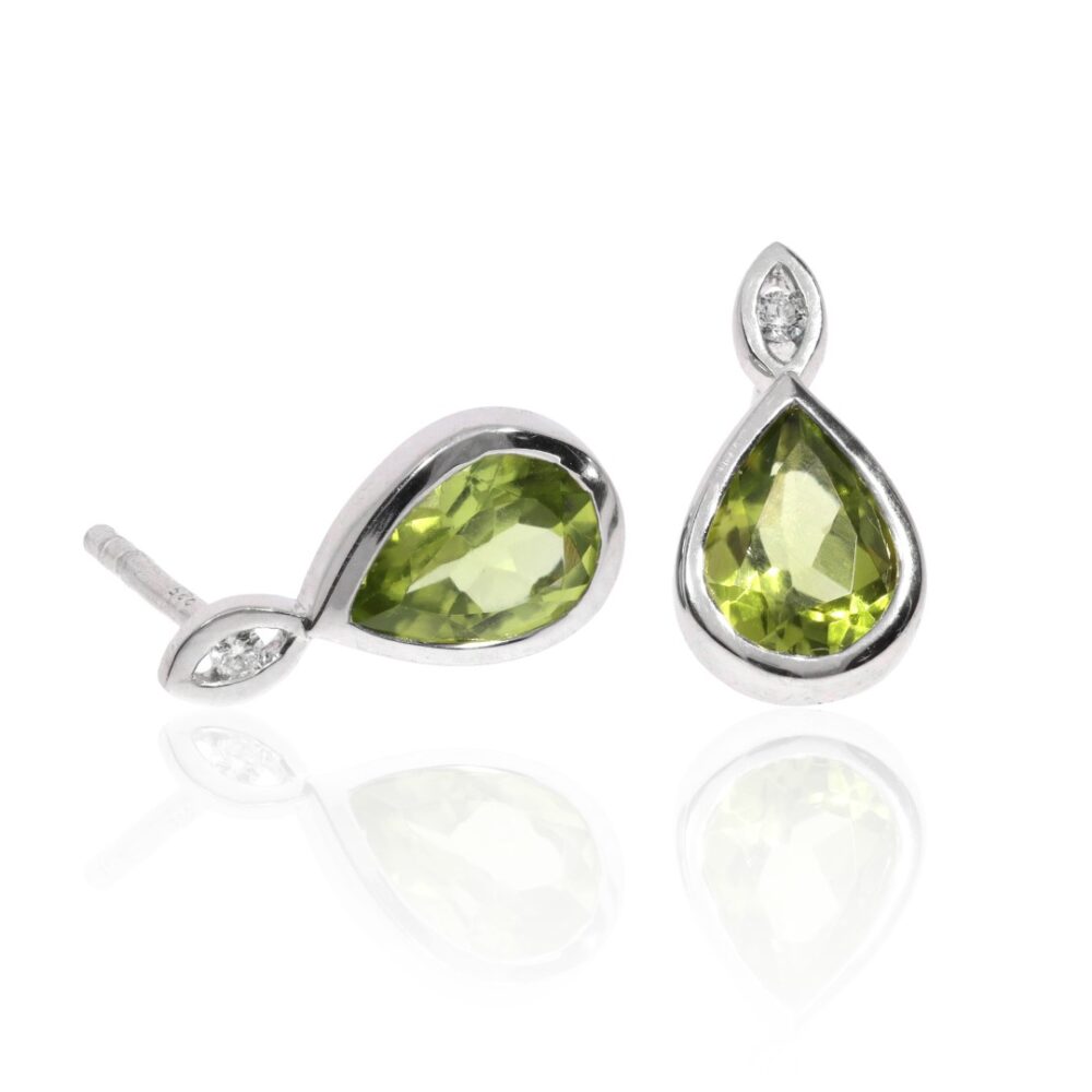 Nanna Diamond Peridot Earrings Heidi Kjeldsen Jewellery ER2623 Side