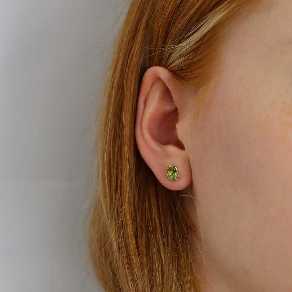 Nanna Oval Peridot Earrings Heidi Kjeldsen Jewellery ER1898 model