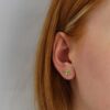 Nanna Round Peridot Earrings Heidi Kjeldsen Jewellery ER2564 model