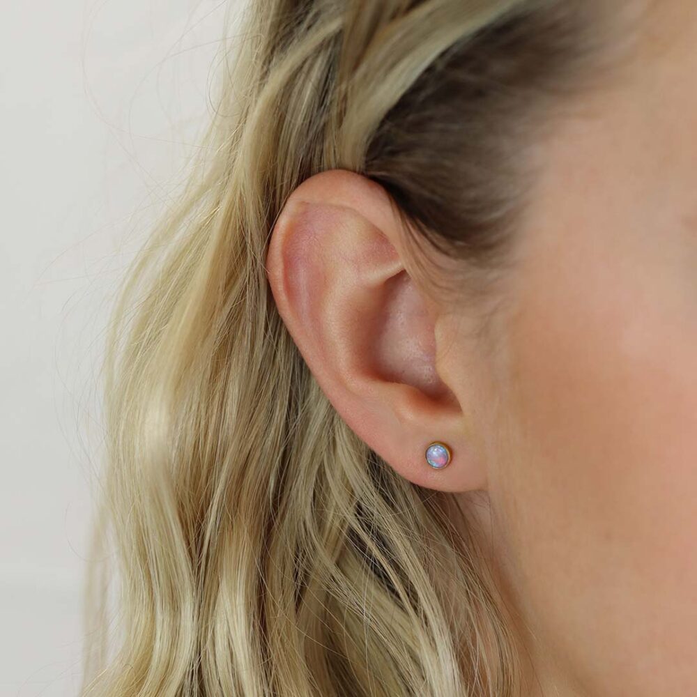 Per Opal Cabochon Earrings Heidi Kjeldsen Jewellery ER4944 Model