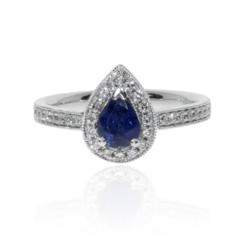 Sara Ceylon Sapphire and Diamond Ring By Heidi Kjeldsen Jewellery R1681 Front
