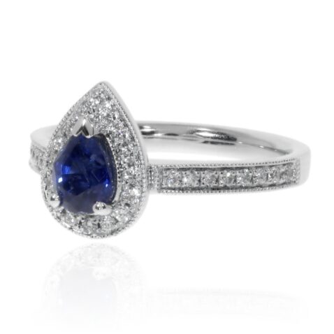 Sara Ceylon Sapphire and Diamond Ring By Heidi Kjeldsen Jewellery R1681 Side