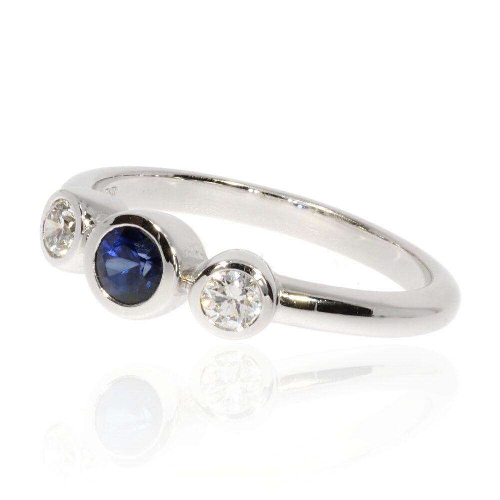 Sara Gorgeous Sapphire and Diamond 18ct Gold Ring by Heidi Kjeldsen Jewellery R1527 side
