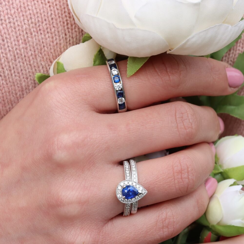 Sara Heidi Kjeldsen Captivating Ceylon Royal Blue Sapphires and Diamond Eternity Ring in 18ct Gold R989S R1681 R1637
