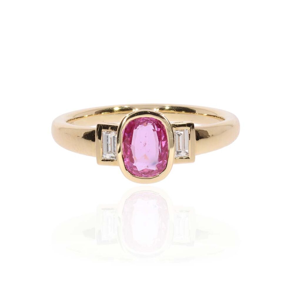 Sara Pink Sapphire Diamond Ring Heidi Kjeldsen Jewellery R1892 white