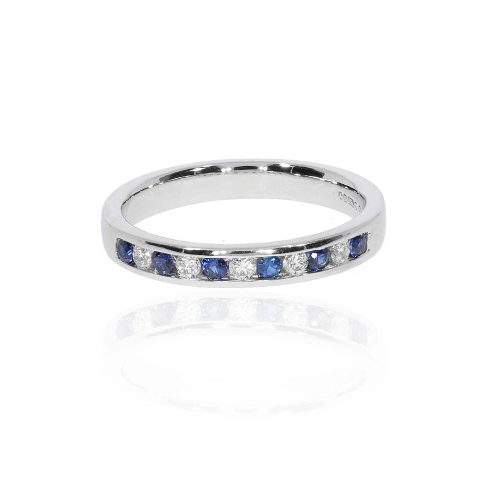 Sara Sapphire And Diamond Eternity Ring R1796 Heidi Kjeldsen Jewellery white