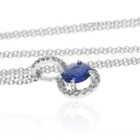 Sara Sapphire and Diamond Cluster Pendant By Heidi Kjeldsen Jewelery P912 Side (2)