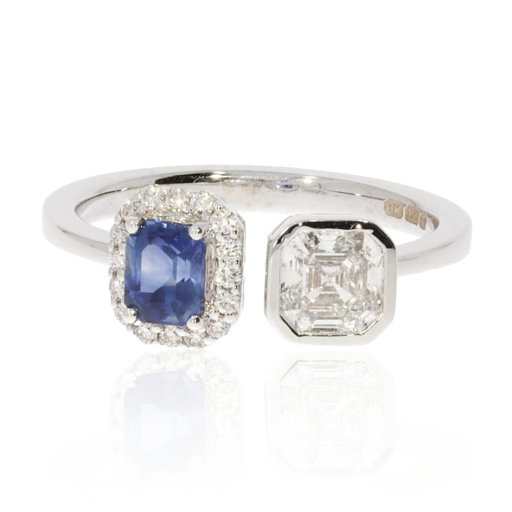 Sara Sappire and Diamond ring by Heidi Kjeldsen Jewellery R1578 front