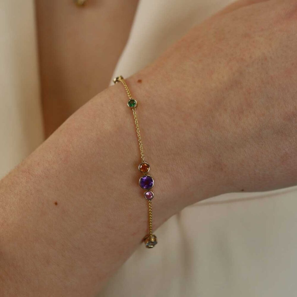 Trine Heidi Kjeldsen Jewellery Multi Gemstone Bracelet BL1388 model1