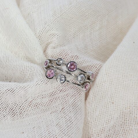 Trine Pink Sapphire Bubble Ring Heidi Kjeldsen Ltd R1652S white