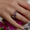 Trine Pink Sapphire Bubble Ring by Heidi Kjeldsen Jewellery R1653s model 1