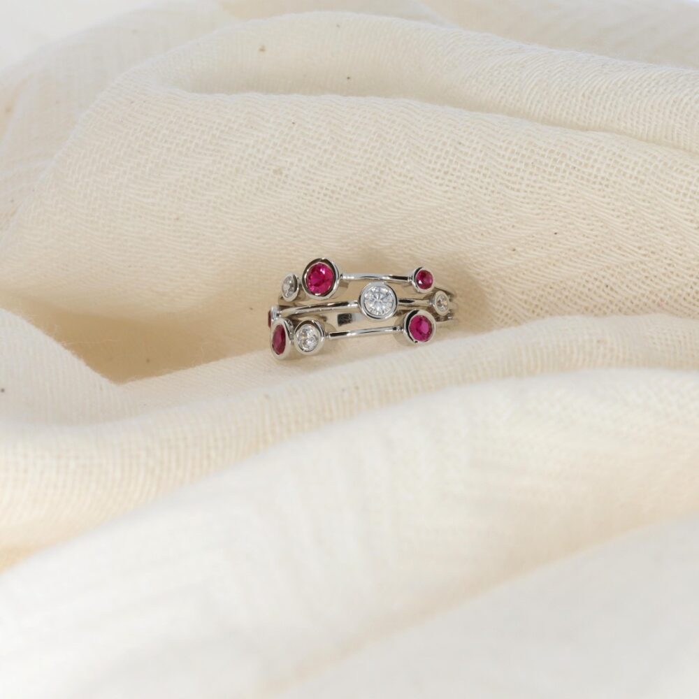 Trine Pink Sapphire Bubble Ring by Heidi Kjeldsen Jewellery R1653s still