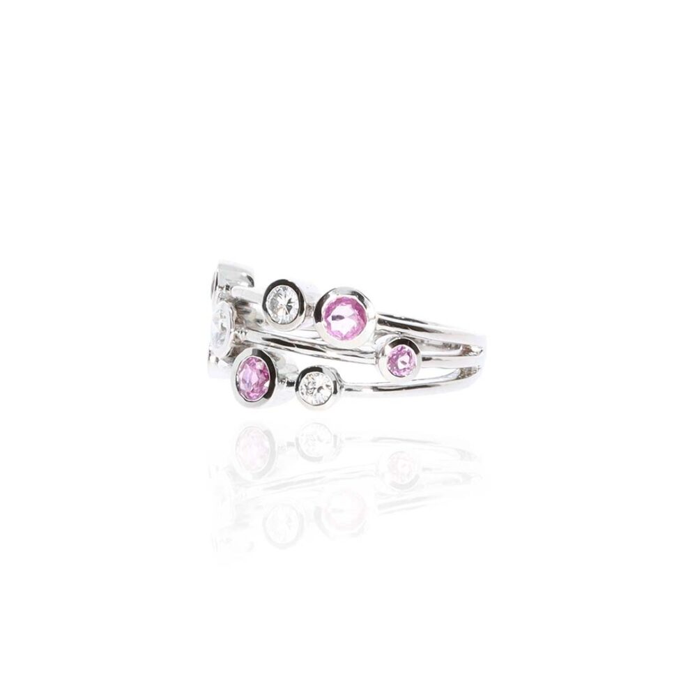 Trine Pink Sapphire Bubble Ring by Heidi Kjeldsen Jewellery R4953 white1