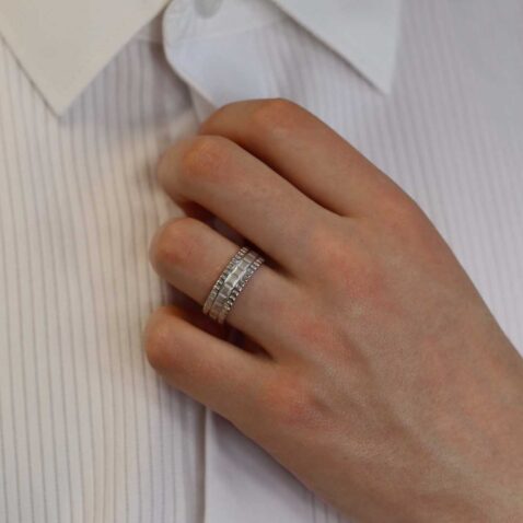 Ulf Heidi Kjeldsen Jewellery Satin Finish Brick effect Gentleman s wedding Ring R1828 model1