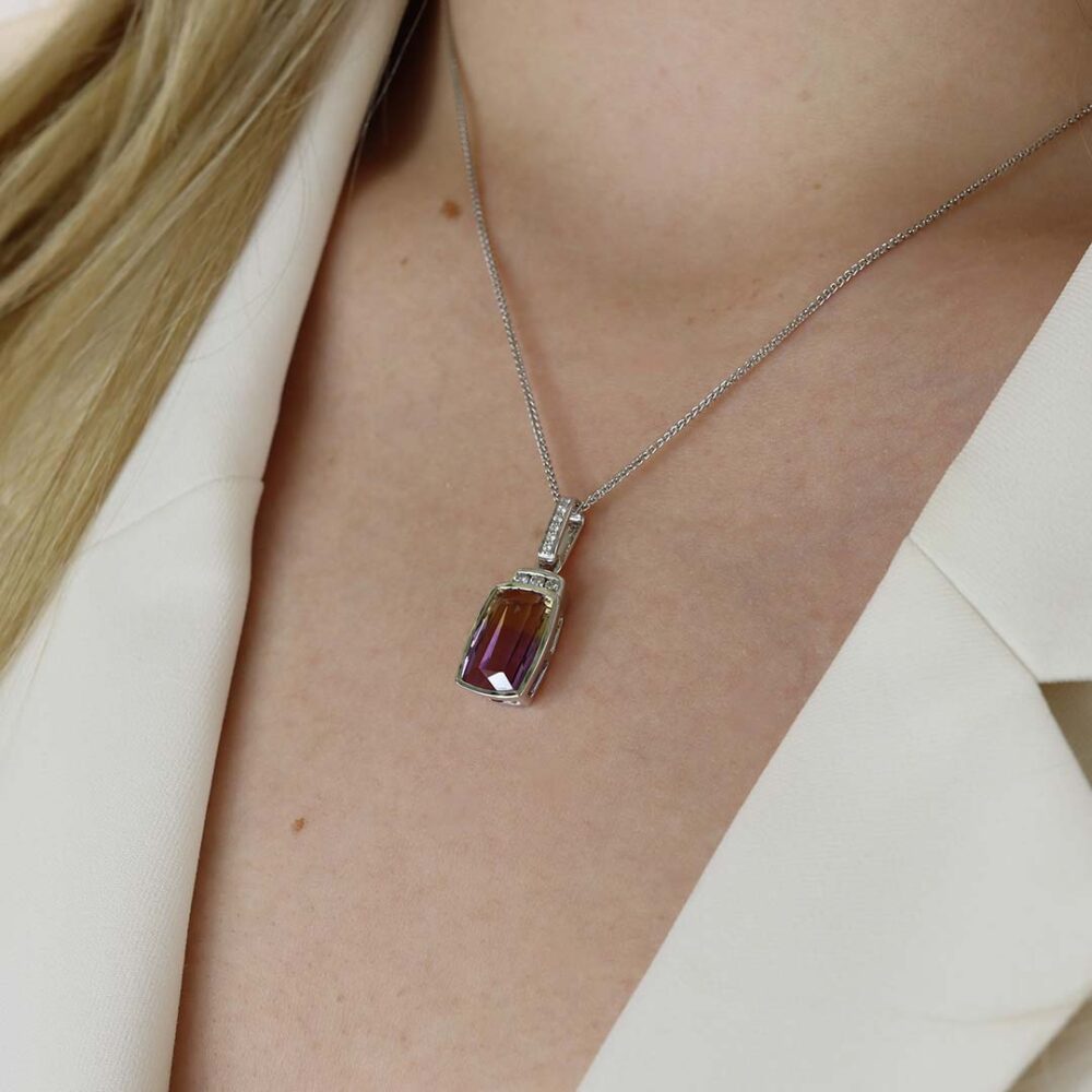 Viola Ametrine Diamond Pendant Heidi Kjeldsen Jewellers P1689