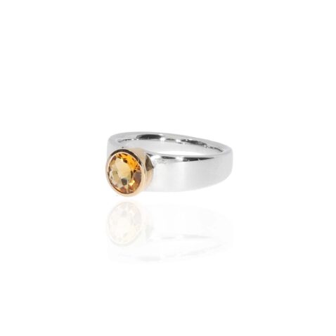Dorit Citrine Gold Silver Ring Heidi Kjeldsen Jewellery R4959 side
