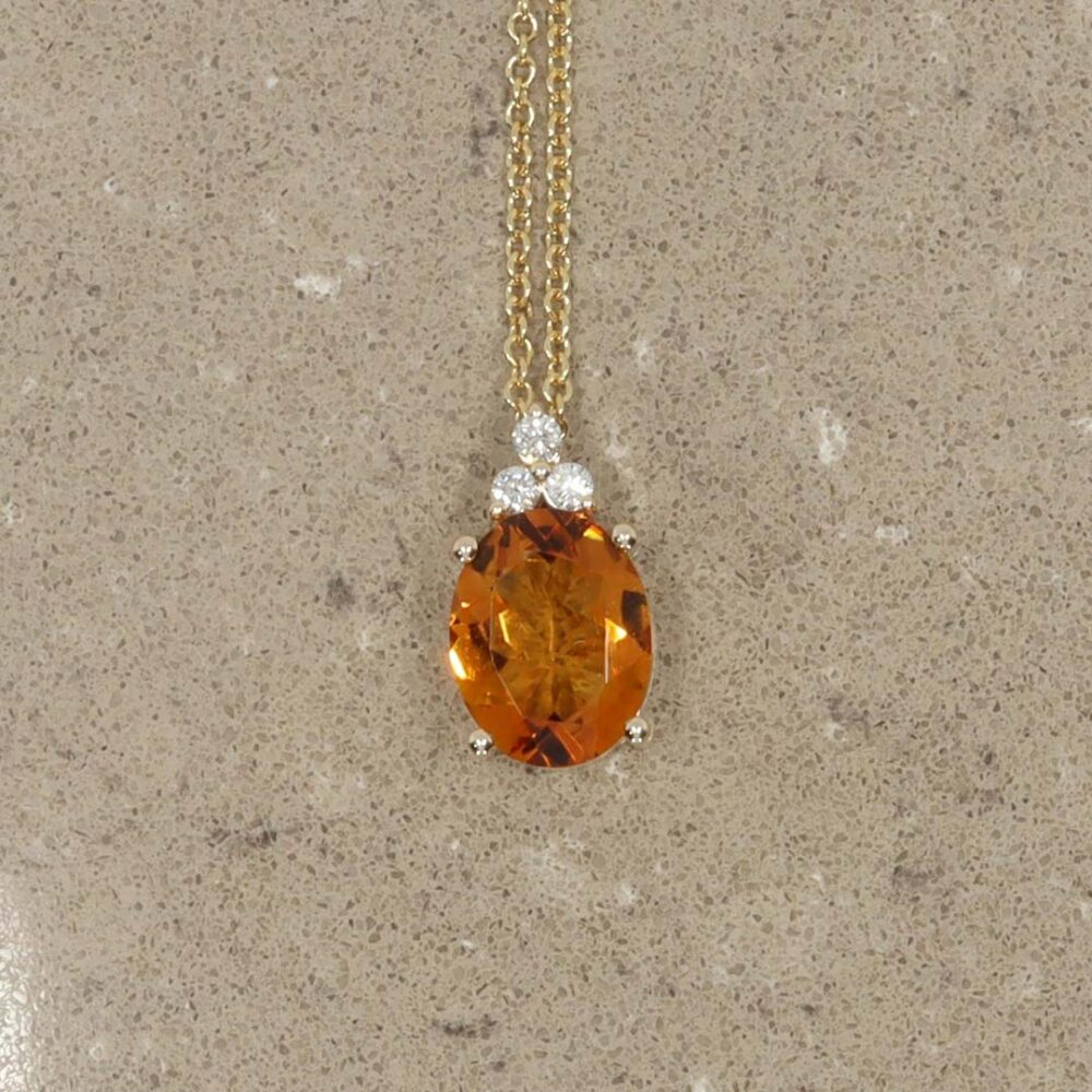 Dorit Citrine and Diamond Pendant By Heidi Kjeldsen Jewellery P1680 still1