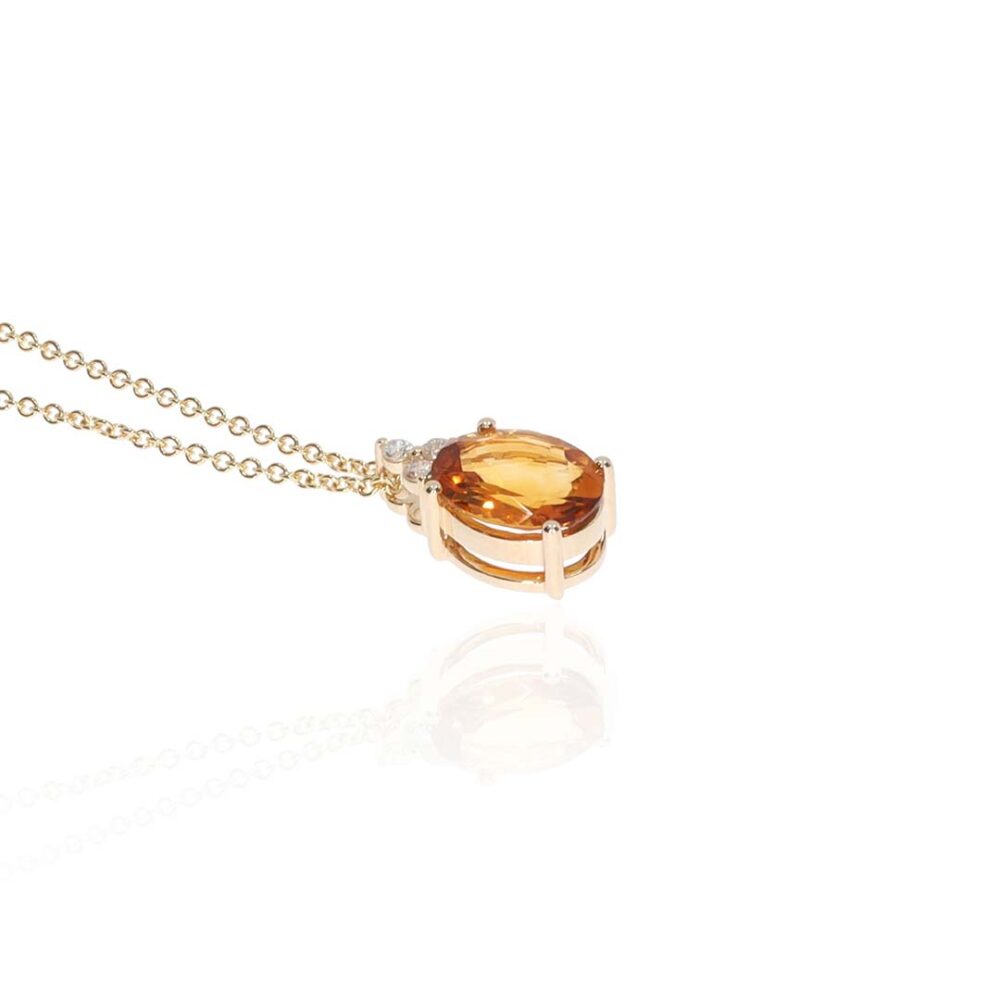 Dorit Citrine and Diamond Pendant By Heidi Kjeldsen Jewellery P1680 white