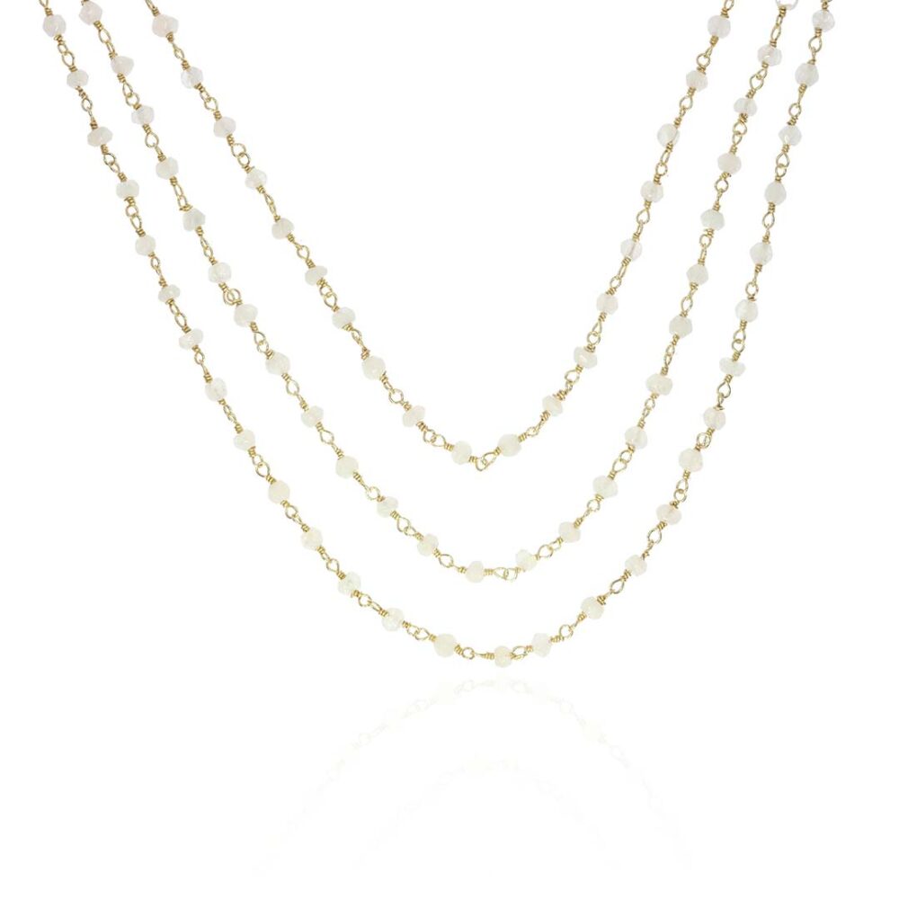 Elsa Moonstone Triple Strand Necklace Heidi Kjeldsen Jewellery NL1229 white1